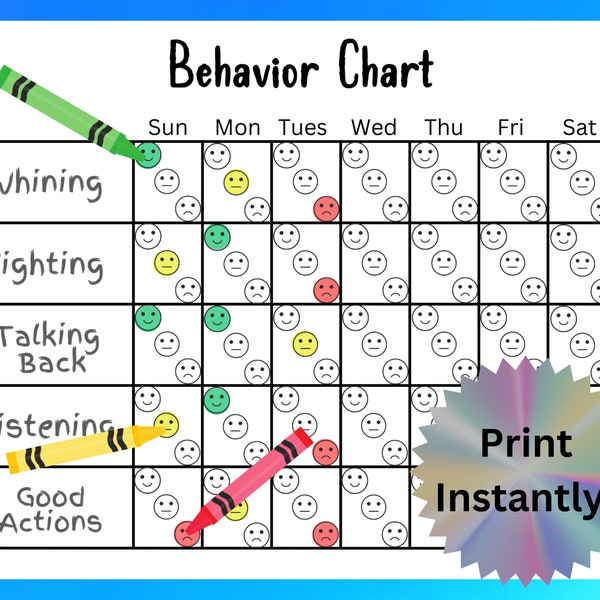 Behavior Chart - Etsy