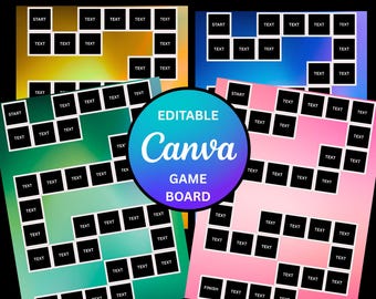 Plantilla de tablero de juego editable, tablero de juego en blanco, tablero de juego personalizado, juego de mesa personalizado para cumpleaños, bodas, baby showers y despedidas de soltera.