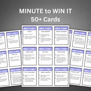 Minute To Win It Party Game, Over 50 Quick 1 Minute Games for Team Building, Printable Team Games, Quick Group Game, Dinner Party Games
