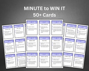 Minute To Win It Party Game, Over 50 Quick 1 Minute Games for Team Building, Printable Team Games, Quick Group Game, Dinner Party Games