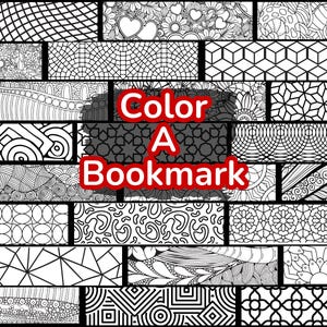 Color A Bookmark Instant Download, Print & Color Bookmarks For Kids, Printable Bookmarks for Book Club, Library Bookmarks, Reading Activity image 1