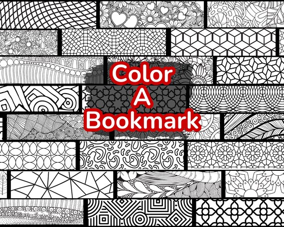 Color A Bookmark Instant Download, Print & Color Bookmarks For Kids, Printable Bookmarks for Book Club, Library Bookmarks, Reading Activity