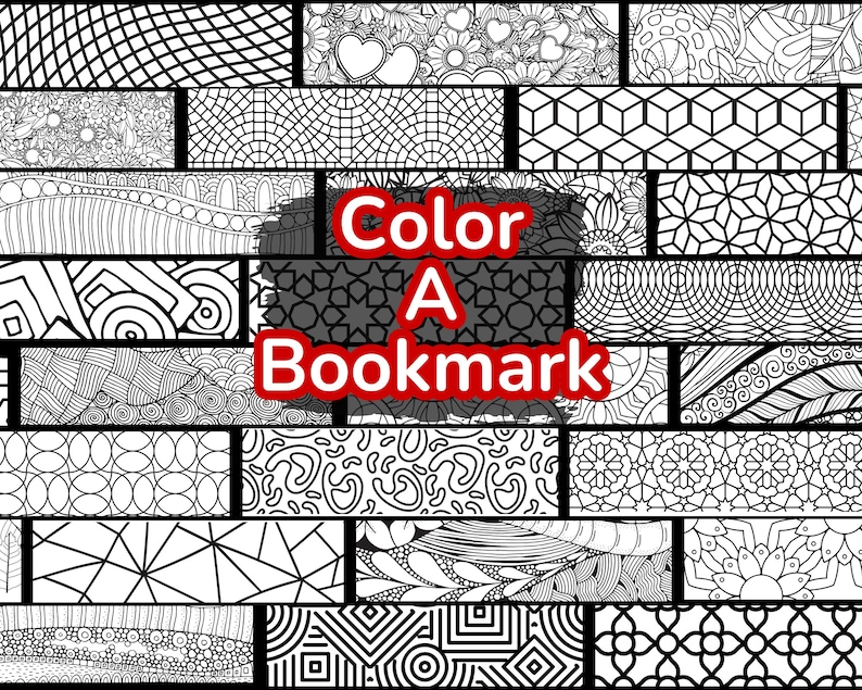 Color A Bookmark Instant Download, Print & Color Bookmarks For Kids, Printable Bookmarks for Book Club, Library Bookmarks, Reading Activity image 1