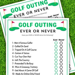 Golf Ever Or Never Game, Printable Golf Retreat Activity, Work Golf Outing Game, Fun Golf Outing Ice Breaker, Golf Party Game, Digital