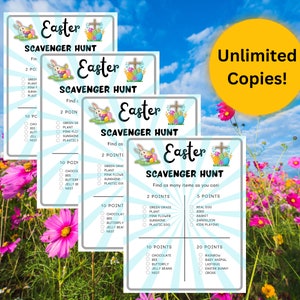 Printable Easter Scavenger Hunt, Sunday School Church Games for Kids ...
