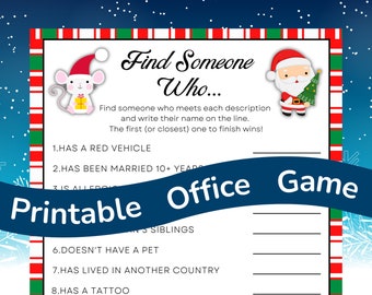 Giochi per le vacanze di Natale Trova qualcuno che giochi, Giochi per feste di Natale in ufficio, Giochi per vacanze lavorative per dipendenti, Giochi di team building, Giochi rompighiaccio