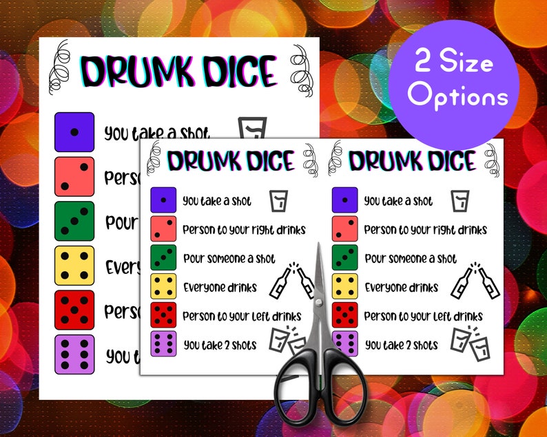 Drunk Dice Party Game, Virtual Drinking Game, Adult Party Games, Ladies