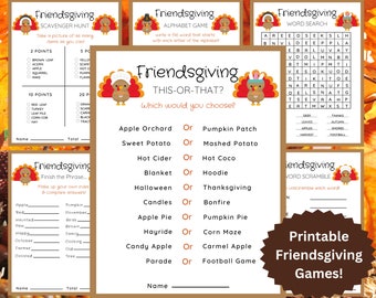 Friendsgiving Games Bundle, Printable Friendsgiving Games, Friendsgiving Activities, Thanksgiving Games, Friendsgiving Idea, Dinner Party