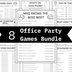 Office Party Games Bundle, Printable Games for Work, Team Building Icebreaker Games, Fun Work Party Activities, Quick Games, Employee Game