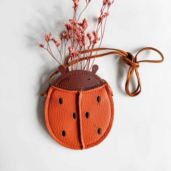 Ladybug Purse- Leather- Toddler Purse- Girl Purse- Easter Basket- Spring Fashion