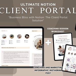 Client Portal Notion Template, Notion Client Dashboard, business management notion, aesthetic Client Tracker, Freelancer notion, CRM notion