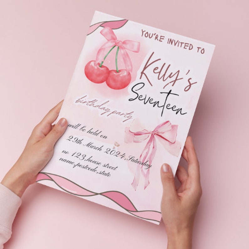 Printable Coquette Birthday Invitation Template Coquette Party Invites Printable Coquette Birthday Invitation Template Coquette Party Invites