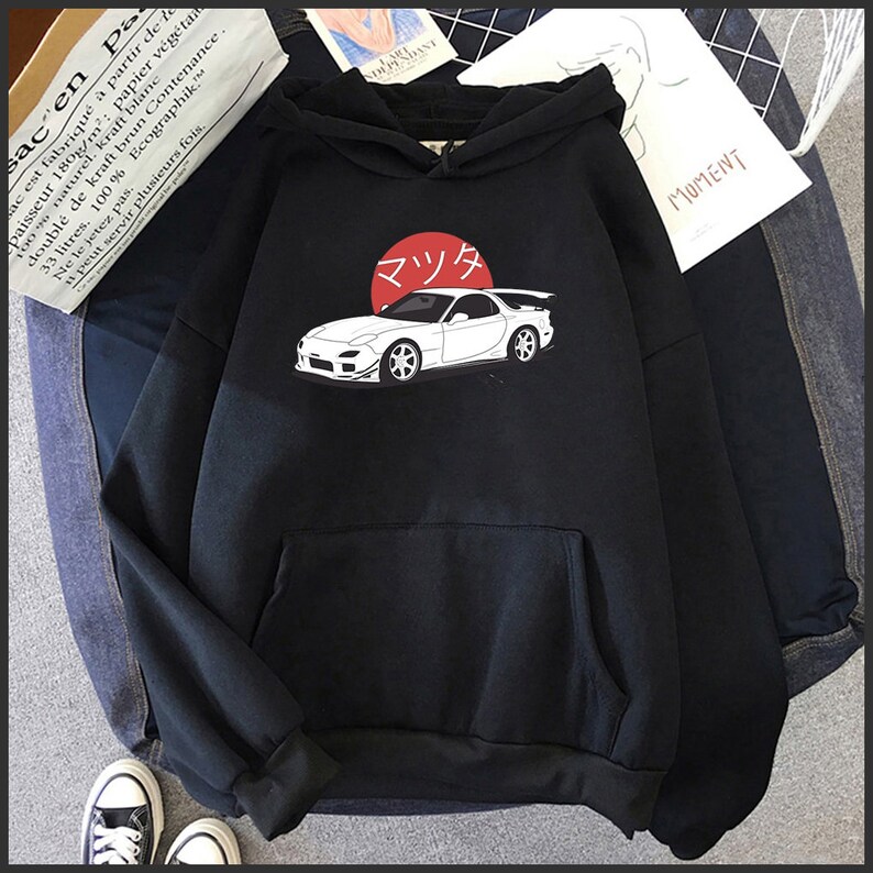 Japanese JDM Car Hoodie Anime Initial D Hoodies Mazda RX7 Etsy