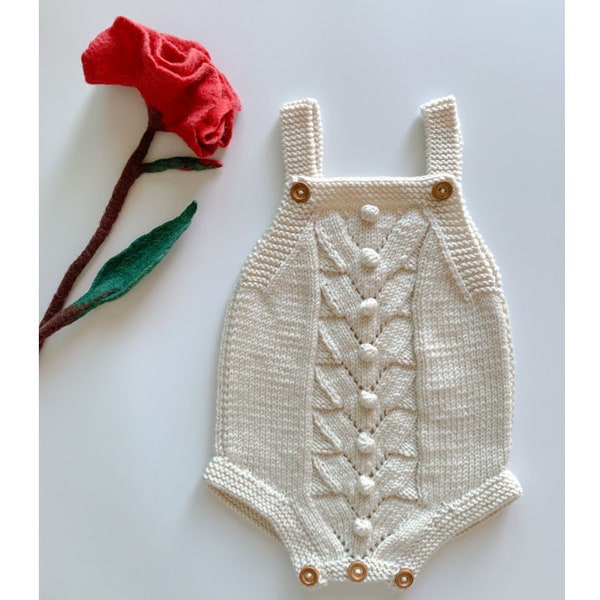 Babynature Knitted Bow Romper