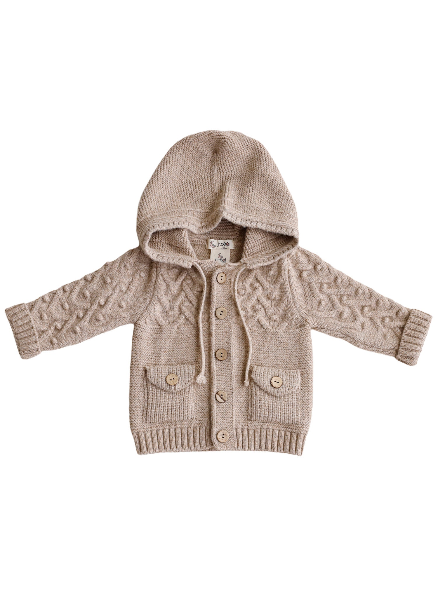 Merino Wool Knitted Baby Clothing Set With Baby Cardigan and Romper