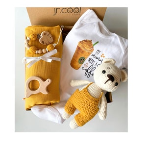 Geschlecht Neutral Baby Geschenk Box Set, Unisex Baby Geschenk, Baby Shower Geschenkkorb, Baby Kleidung Geschenk, Baby Mädchen Geschenk, Baby Junge Geschenk, Handmade