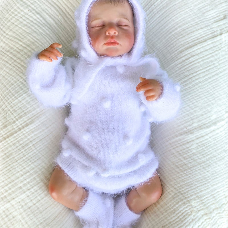Baby Striped Hooded Button Knitted Romper