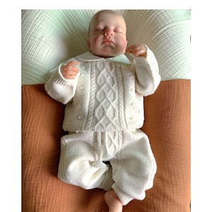 Merino Wool Knitted Baby Clothing Set With Baby Sweater and Pants, Merino Wool Clothes, Present for Baby, Knit Sweater for Toddler