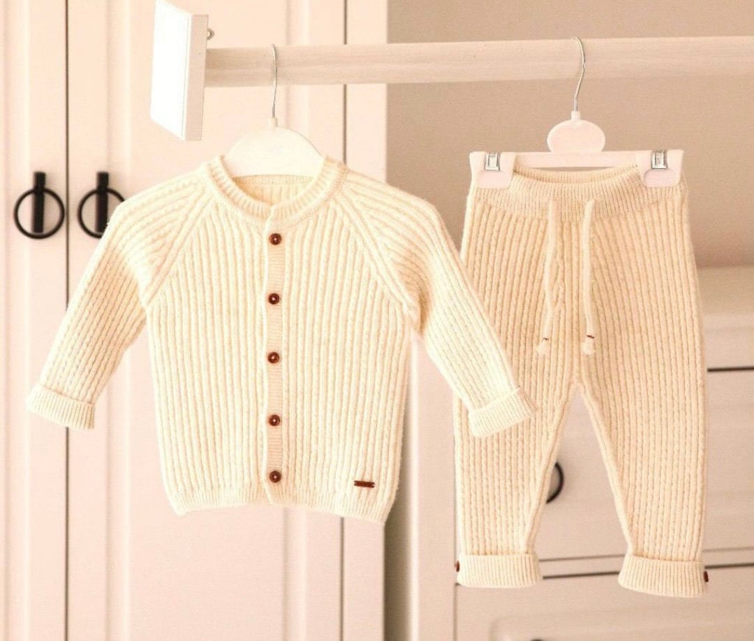 Merino Wool Knitted Baby Clothing Set With Baby Sweater and Etsy