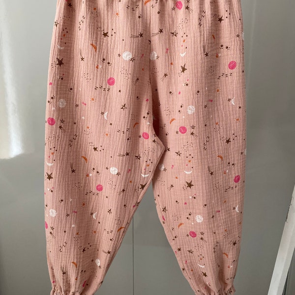 Musselinhose für Kinder Musselin, 100% Baumwolle Babyhose, Boho Style Hose, Musselin Kinderhose Sommerhose Pumphose Hose Baby Junge Mädchen