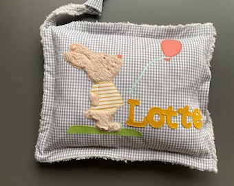 Pillow with name Pillowcase Pillow birth Baby Pillowcase Pillow personalized Name pillow Cuddly pillow Children's pillow Pillow with bunny