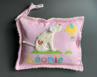 Pillow with name Pillowcase Pillow birth Baby Pillowcase Pillow personalized Name pillow Cuddly pillow Children's pillow Pillow with dog