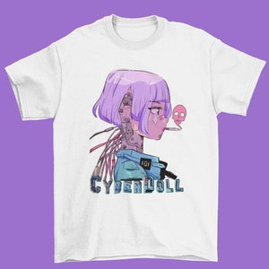 Anime-manga cyberdoll - T-shirt uniseks