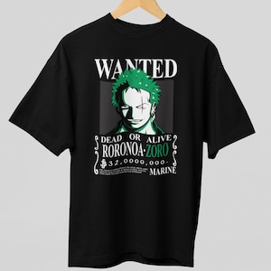 Lorenor Zorro Wanted-bord - eendelig - T-shirt uniseks