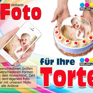 Individuelle Tortenaufleger mit Wunschmotiv /Wunschtext in verschiedenen Formen, Größen  individual edible photos for cakes