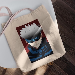 Jujutsu Kaisen Gojo Satoru Confident Look Anime Canvas Bag Mock  Tote Lifestyle Mockup, Customizable Canvas Tote Mock