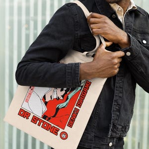 Tote Bag Dr. Stone Senku Ishigami Anime Canvas Bag Mock  Tote Lifestyle Mockup, Customizable Canvas Tote Mock