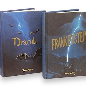 2 Books: DRACULA by Bram Stoker & FRANKENSTEIN by Mary Shelley - Collectible Special Deluxe Gift Edition - Compact Hardcover - Classics