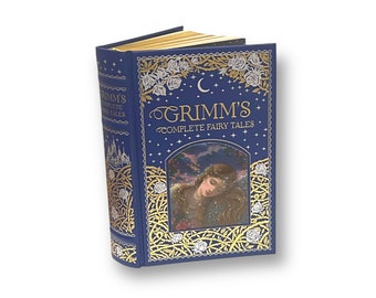 GRIMM'S COMPLETE Fairy Tales - Collectible Giftable Deluxe Edition - ILLUSTRATED Leather Bound Hardcover - Best Seller - Classic Book