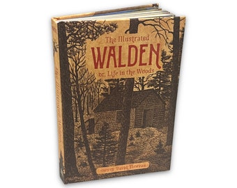 ILLUSTRATED WALDEN or Life in Woods by Henry David Thoreau Collectible Deluxe Edition - Clothbound Hardcover - Best Seller - Classic Book