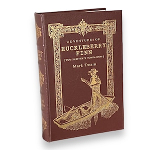 Adventures Huckleberry Finn [Tom Sawyer's Companion] Mark Twain - Illustrated Collectible Leather Bound Book - Easton Press, 1994 -Like New
