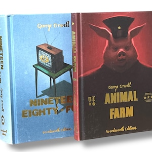 2 Book Set by GEORGE ORWELL: 1984 & Animal Farm - Collectible RARE Special Deluxe Gift Edition - Compact Hardcover - Classics