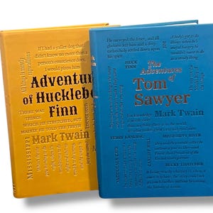 2-Book Set: Tom Sawyer & Huckleberry Finn by Mark Twain - Collectible Deluxe Special Gift - Flexi Bound Faux Leather Cover Book