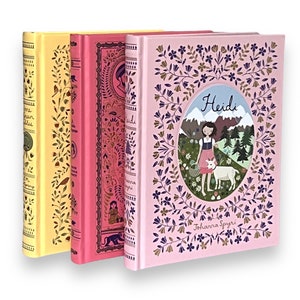 3 Books: Anne Of Green Gables, Heidi, A Little Princess  - Collectible Deluxe Special Gift Edition - Leather Bound Hardcover - Classics