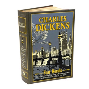 CHARLES DICKENS 4 novels: Great Expectations, Christmas Carol & 2 more - Collectible Deluxe Edition - Leather Bound Hardcover - Classic Book
