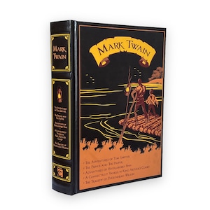 MARK TWAIN 5 Novels: Tom Sawyer, Huckleberry Finn +3 more - Collectible Deluxe Special Gift Edition - Leather Bound Hardcover - Classic Book