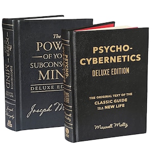 2 Books: Power of Your Subconscious Mind Murphy & PSYCHO-Cybernetics Maltz - Collectible Deluxe Special Edition - Leather Bound Hardcover