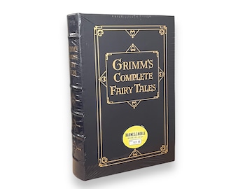 Scellé ! 1993 GRIMM'S COMPLETE Fairy Tales - Édition spéciale de luxe à collectionner - Relié en cuir - Livre classique - B&N, 1993
