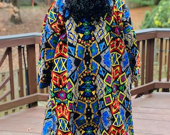 Maxi Ankara kimono, African print kimono African clothing African fashion, Ankara kimono.