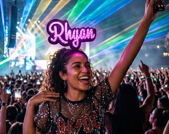 Diadema LED personalizada con nombre iluminado - Accesorio de corona luminosa para conciertos