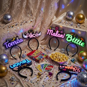 Custom LED Light Up Name Headband - Personalized Glowing Support Concert Fan Crown