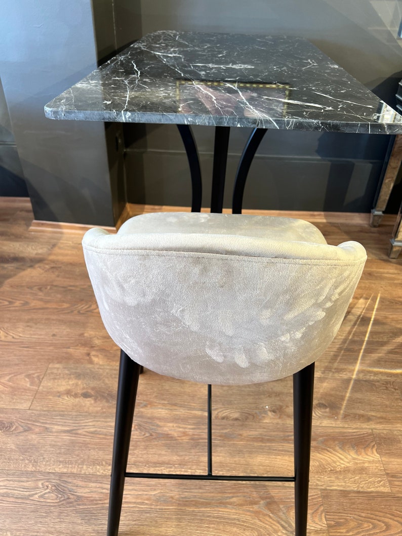 Fixed Bar Chair With Wooden Legs Bar Chair With Fabric or Etsy