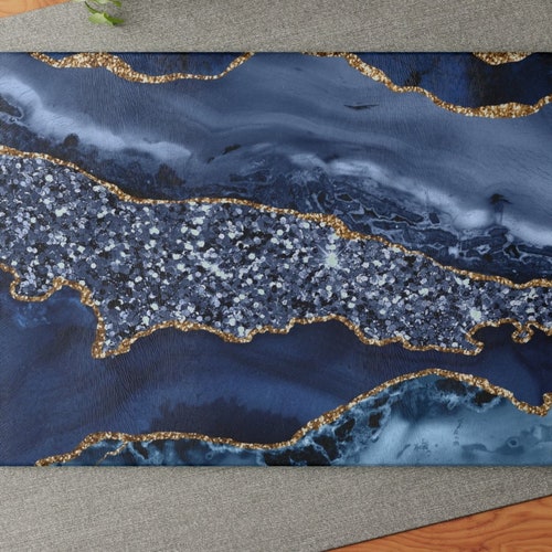 Blue Glass Cutting Board Unique Glass Chopping Board Etsy