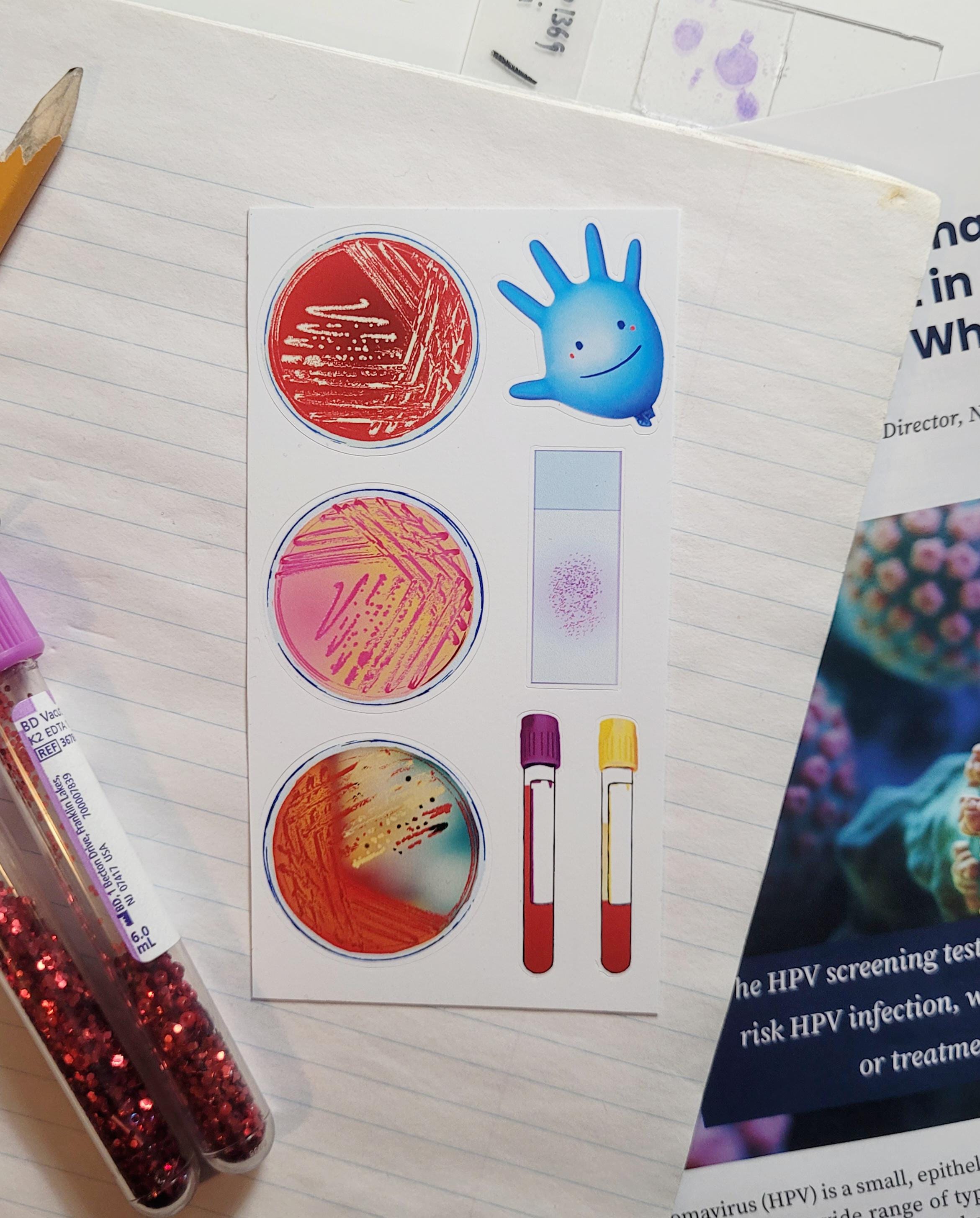 Microbiology Medical Lab Sticker Sheet - Etsy