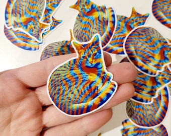 Rainbow Cat Vinyl Sticker | Waterproof Sticker for Laptop or Water Bottle