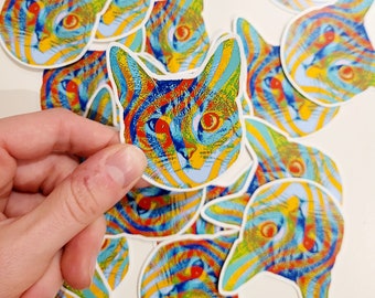 Rainbow Cat Vinyl Sticker | Waterproof Sticker for Laptop or Water Bottle